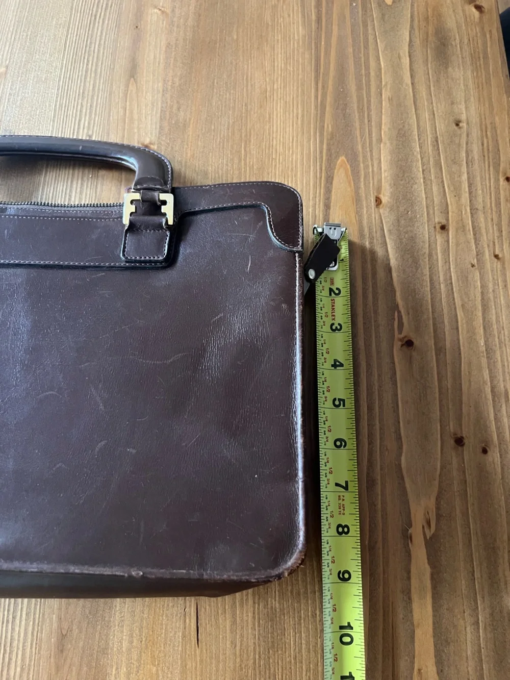 Vintage Salvatore Ferragamo Dark Brown Leather Briefcase Purse